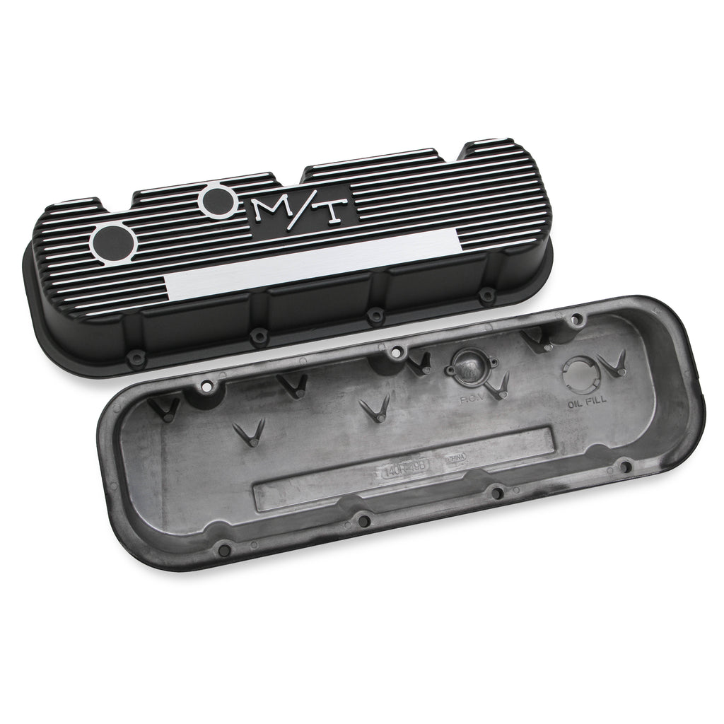 MT-Valve-Covers---Vintage-Style---Finned---Bbc---Satin-Black