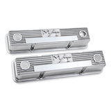 Holley 241-82  M/T Valve Covers - Vintage Style - Finned - Sbc - Polished