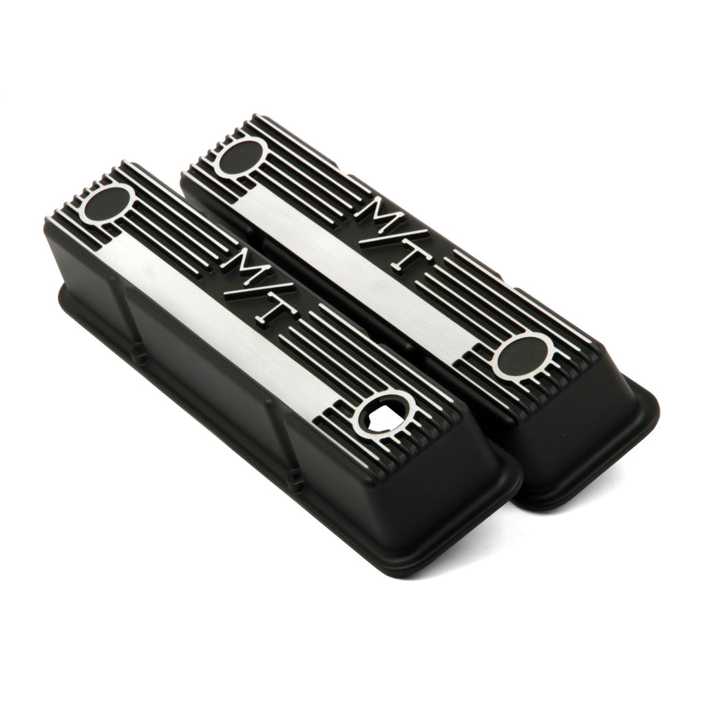 MT-Valve-Covers---Vintage-Style---Finned---Sbc---Satin-Black