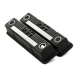 Holley 241-83  M/T Valve Covers - Vintage Style - Finned - Sbc - Satin Black