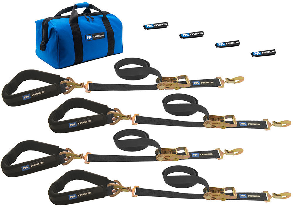 MACS CUSTOM TIE-DOWNS 511618 4 Tie Downs Direct Hook & 4-24in Axle Straps