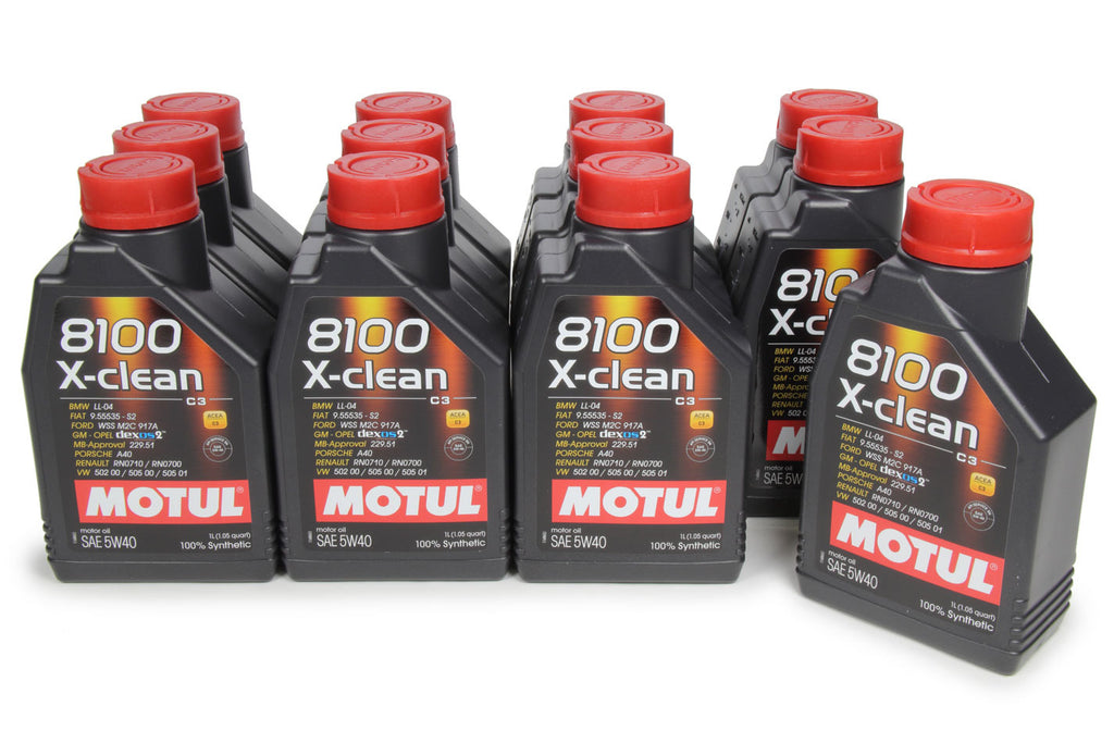 MOTUL USA 102786-12 8100 X-Clean 5w40 Oil Case 12 x 1 Liter Dexos2