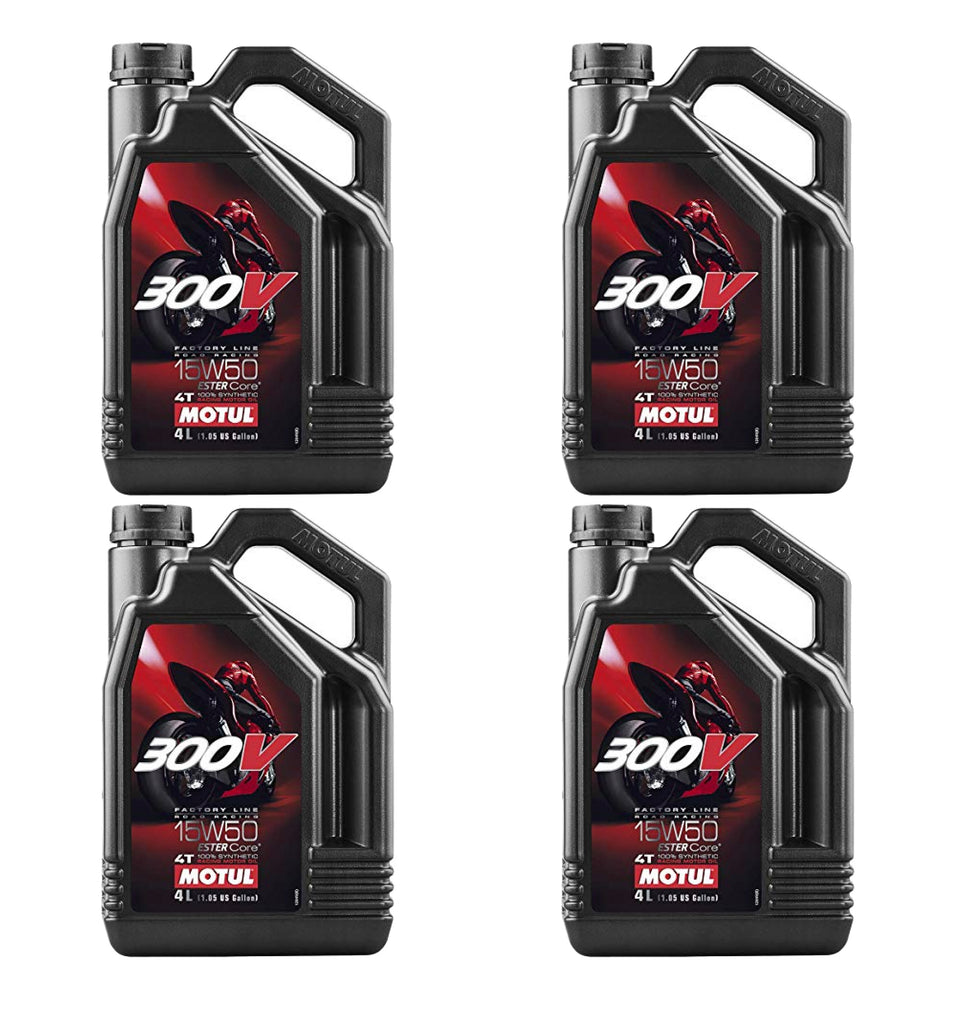 MOTUL USA 104129 300V 15w50 Factory Line Racing Oil Case 4x4L