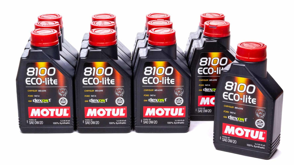 MOTUL USA 108534-12 8100 0w20 Eco-Lite Oil Case 12 x 1 Liter Dexos1
