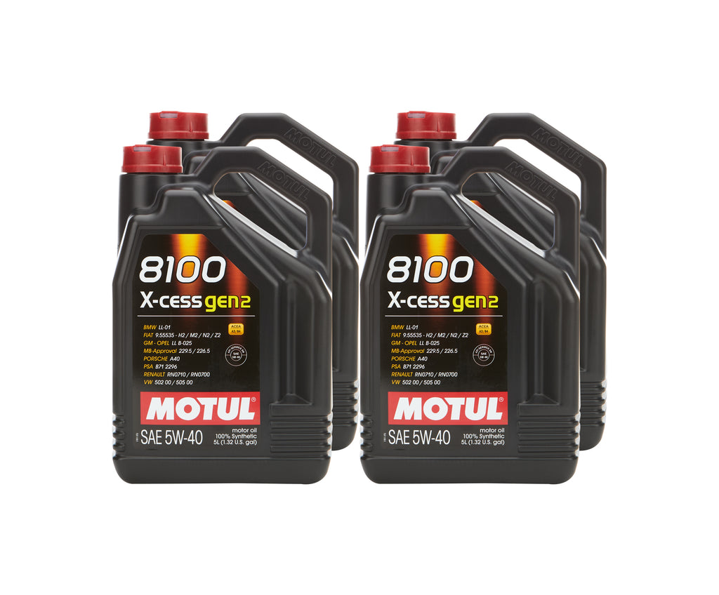 MOTUL USA 110905-4 8100 X-Cess Gen2 5W-40 Case 4 x 5 Liter