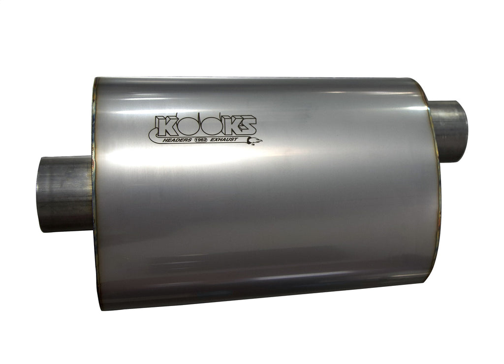 Kooks Custom Headers MUF-009 2-1/2in. Oval Center/Offset Muffler 12in. Long Body. Stainless Steel.