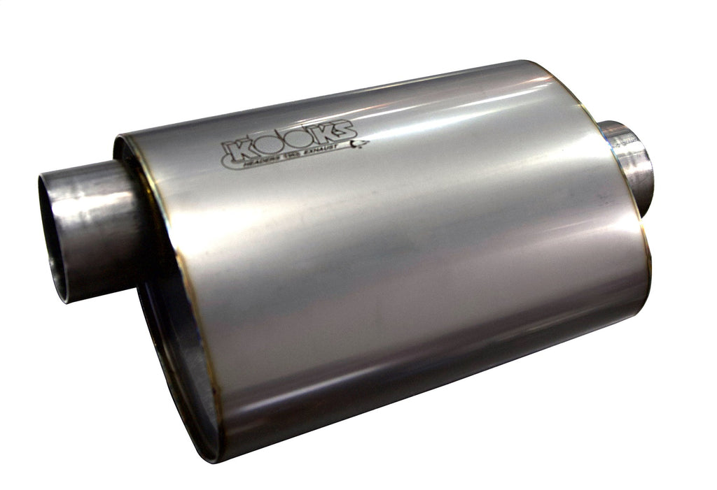Kooks Custom Headers MUF-018 3in. Oval Center/Offset Muffler 12in. Long Body. Stainless Steel.