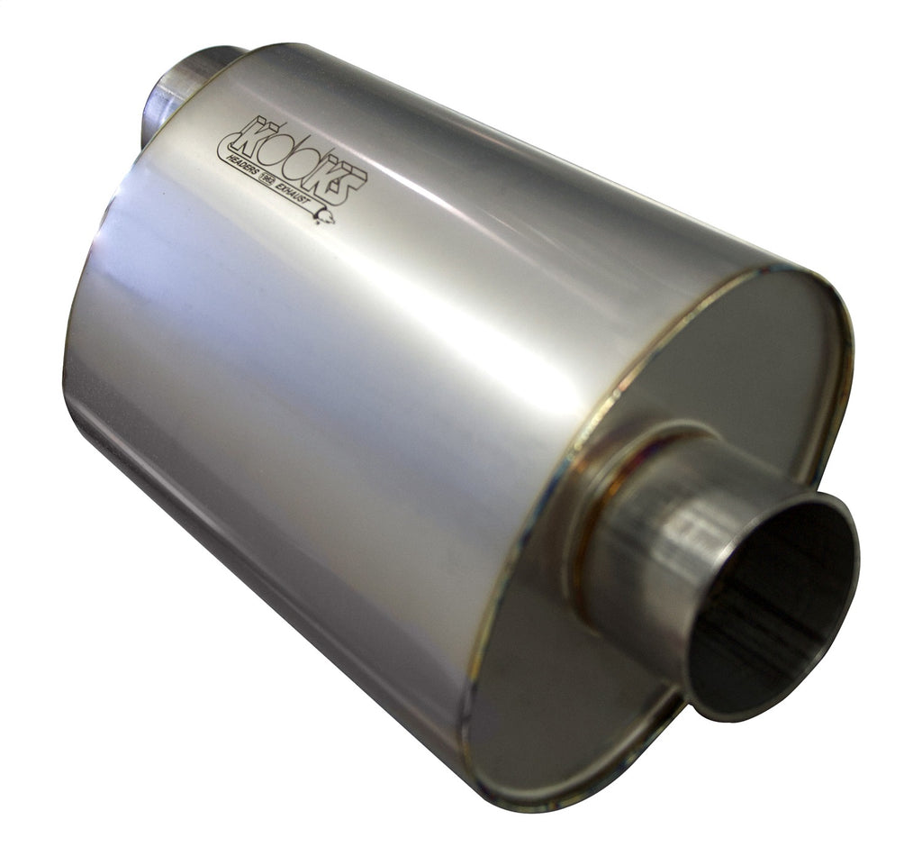 Kooks Custom Headers MUF-018 3in. Oval Center/Offset Muffler 12in. Long Body. Stainless Steel.