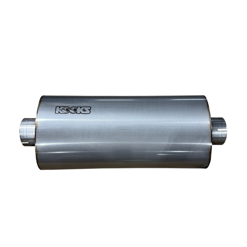 Kooks Custom Headers MUF-019-CI 3in. Oval Clamp In Center/Center Muffler 18in. Long Body . Polished Stainless St