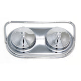 Trans-Dapt 9100 Master Cylinder Cover; Early GM (67-80); 2-3/8 in. X 5 in.; SINGLE Bail-CHROME