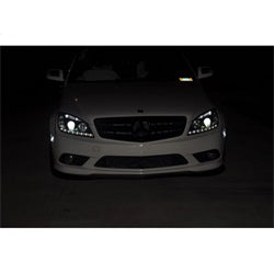 Mercedes-Benz-C-Class-08-11-Projector-Headlights-Halogen---Drl-Blk-Pro-Yd-Mbw20408-Drl-Bk