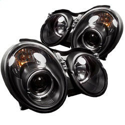 Mercedes-Benz-Clk-98-02-Projector-Headlights-Halogen-Model--Led-Halo-Blk-Pro-Yd-Mbclk98-Hl-Bk
