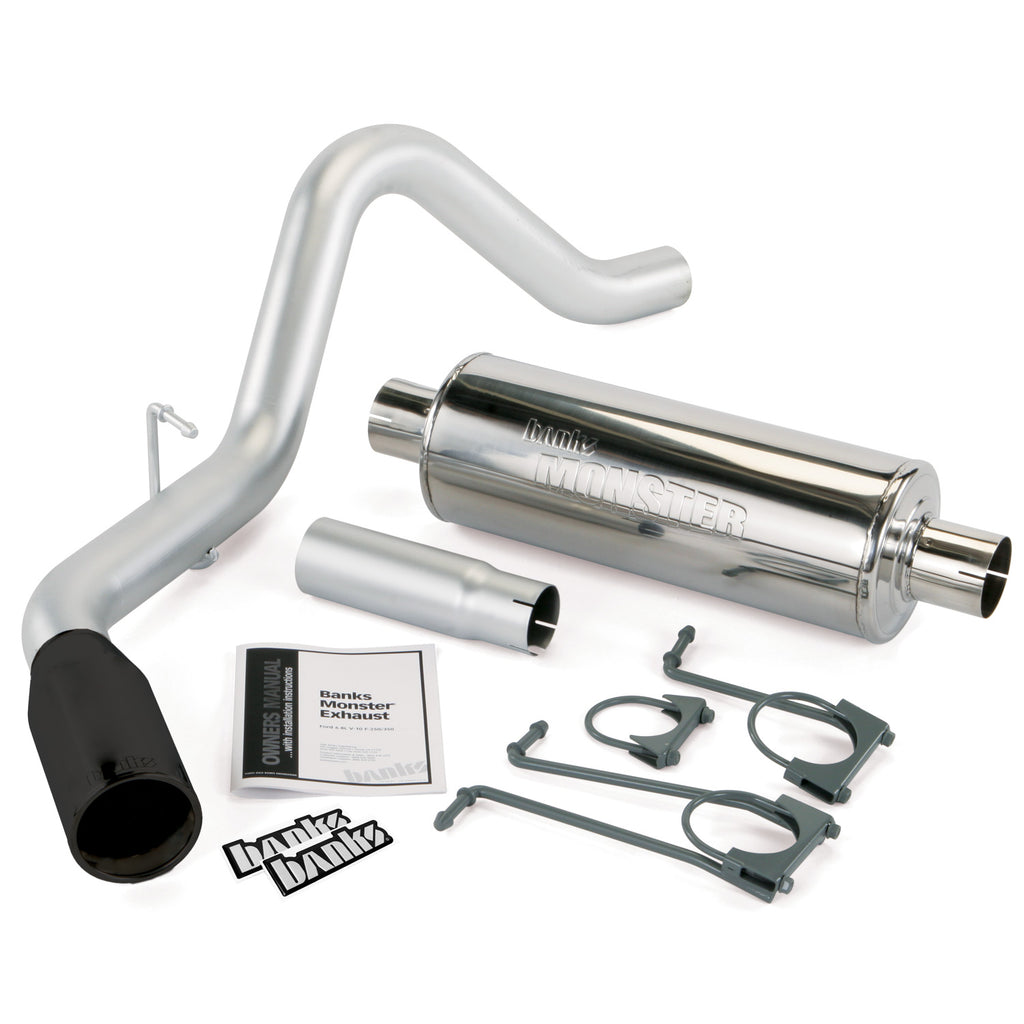 Monster-Exhaust-System,-3.5-Inch-Single-Exit,-Cerakote-Black-Tip