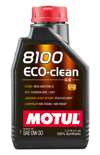 Motul 102888 8100 Eco-Clean 0W30 Synthetic Engine Oil - 1L