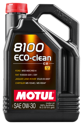 Motul 102889 8100 Eco-Clean 0W30 Synthetic Engine Oil - 5L