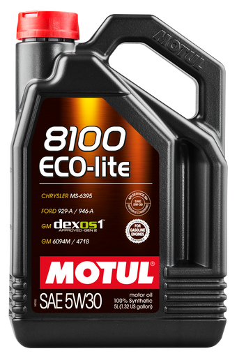Motul 108214 8100 Eco-Lite 5W30 Synthetic Engine Oil - 5L