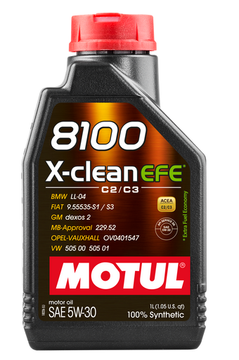 Motul 109470 8100 X-Clean EFE 5W30 Synthetic Engine Oil - 1L