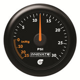 Innovate Motorsports 39080 MTX Analog, 30 PSI Vacuum/Boost, Black Faceplate Gauge Kit