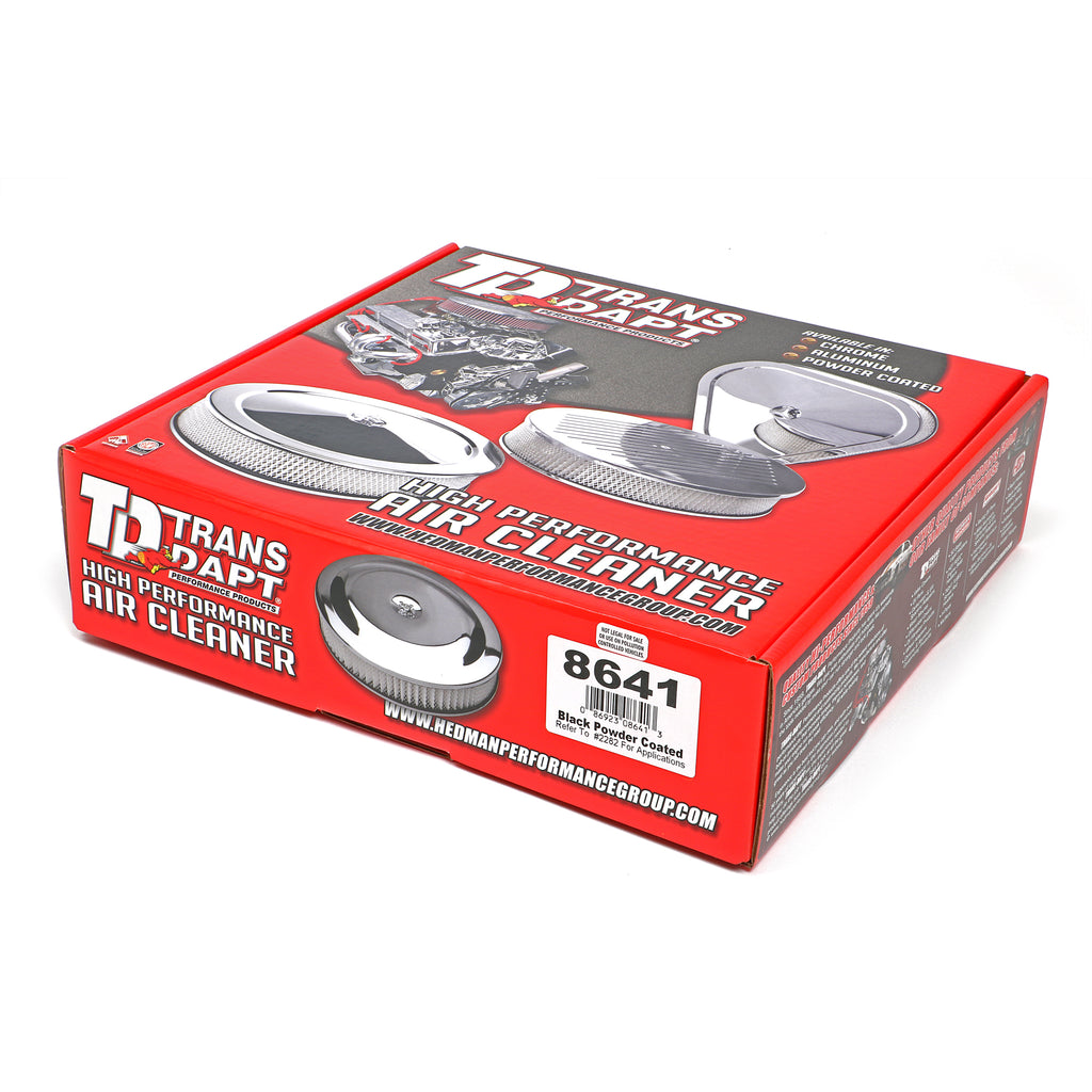 Muscle-Car-Style-Air-Cleaner-Set;-10-In.-Diameter;-2-18-In.-Tall--Asphalt-Black