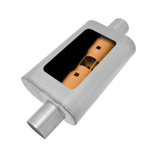 Load image into Gallery viewer, Mwa-Superflow-OffsetCenter-Oval-Muffler---4X9x14in2.5In-Inlet2.5In-Outlet---Stainless