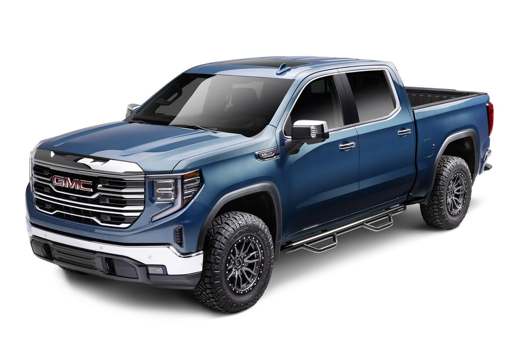 N-Fab C1980CC Nerf Step-Cab Len(2Stps)-19(NewBody)-24 Silv/Sierra 1500/20-24HD Crew-GlossBlk for Select Chevrolet Silverado 1500, Chevrolet Silverado LTD, Chevrolet Silverado HD, Chevrolet Silverado HD, GMC Sierra 1500, GMC Sierra Limited, GMC Sierra HD,