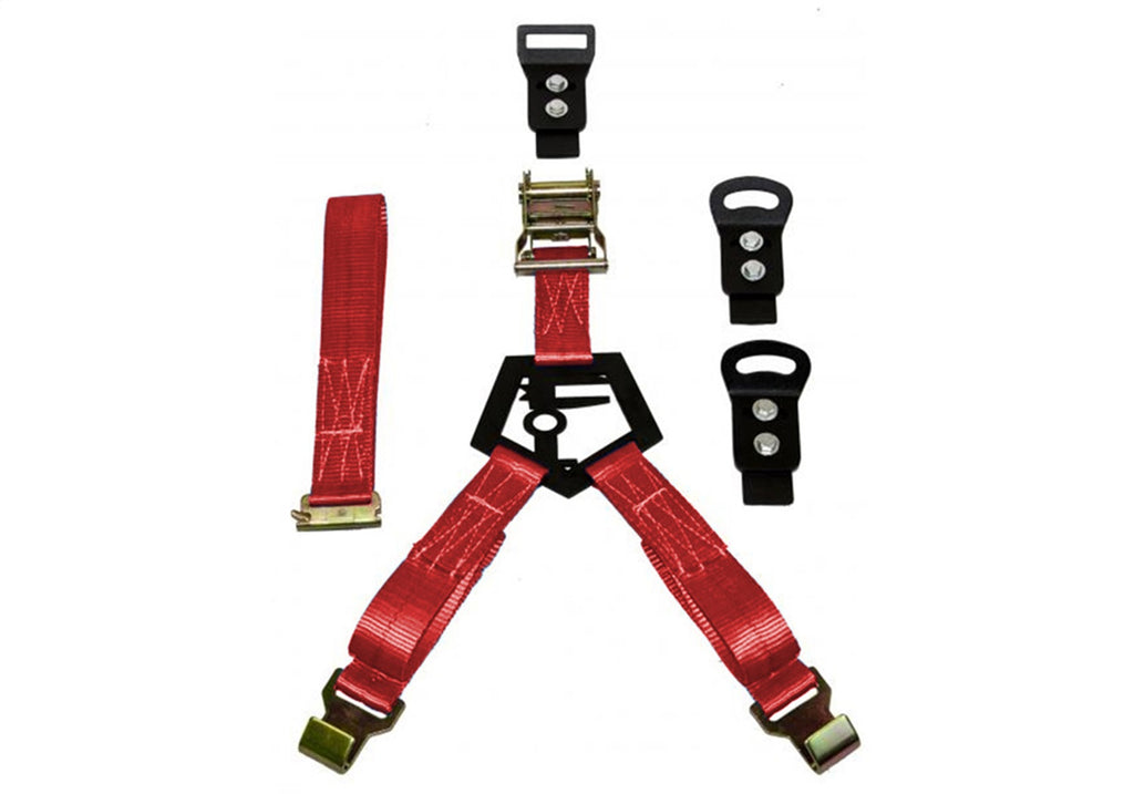 N-Fab BM1TSRD Gloss Black Bed Mounted Rapid Strap Tire Carrier w/Red Strap