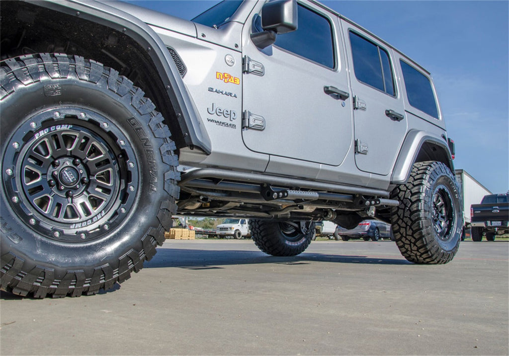 N-Fab J184RKRS4 RKR Step Sys-Full Len (2 Stp Mnts/2 Stp)-18-24 Wrangler JL 4Dr-TX Blk for Select Jeep Wrangler, Jeep Wrangler JK