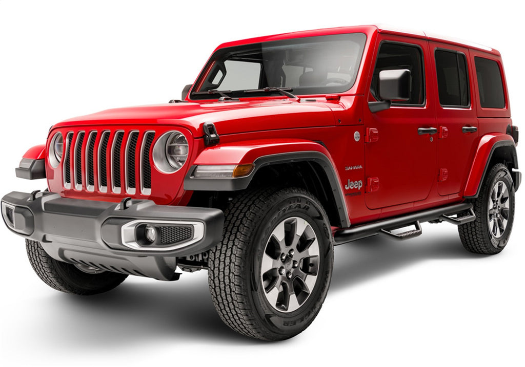 N-Fab J1866 Nerf Step-W2W (2 Stps)-18-24 Wrangler JL 4Dr-TX Blk for Select Jeep Wrangler, Jeep Wrangler JK