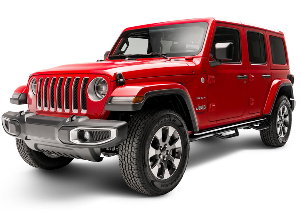 N-Fab J1866-GB Nerf Step-W2W (2 Stps)-18-24 Wrangler JL 4Dr-Gloss Blk for Select Jeep Wrangler
