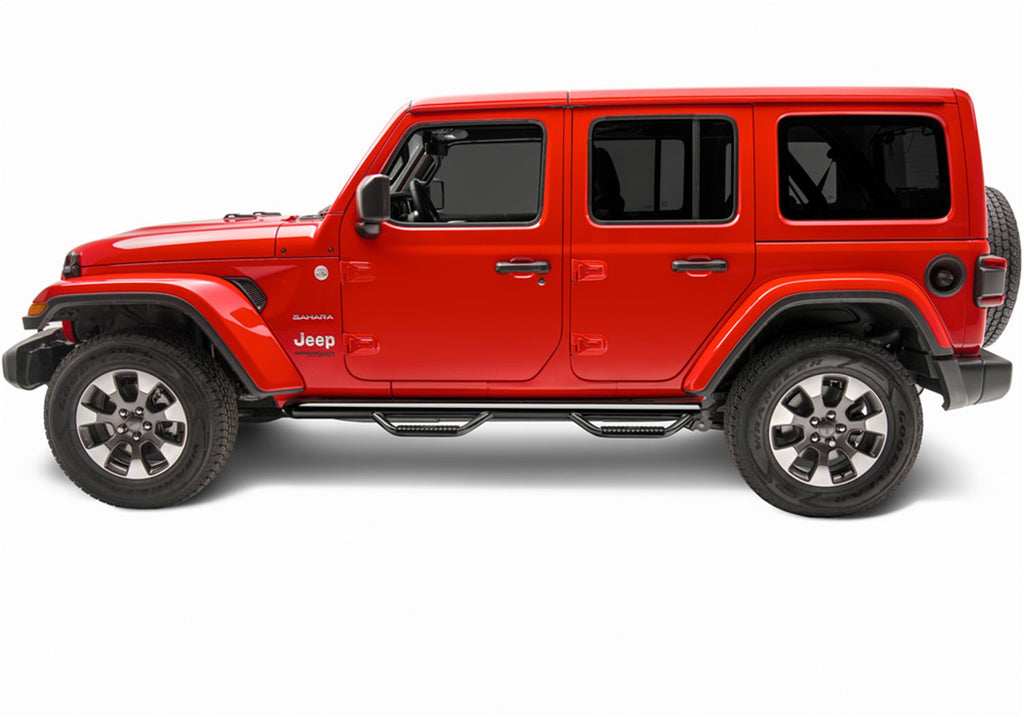 N-Fab J1866-GB Nerf Step-W2W (2 Stps)-18-24 Wrangler JL 4Dr-Gloss Blk for Select Jeep Wrangler