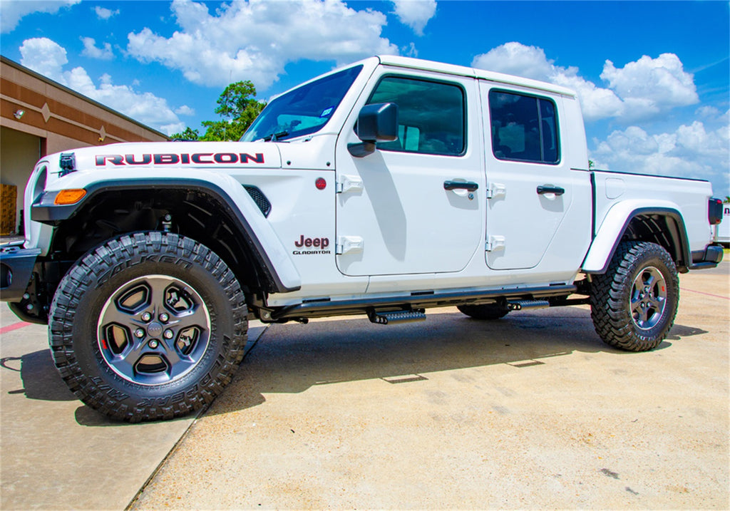 N-Fab J194TRKRS4 RKR Step Sys-Full Len (2 Stp Mnts/2 Stp)-20-24 Gladiator JT 4Dr-TX Blk for Select Jeep Gladiator