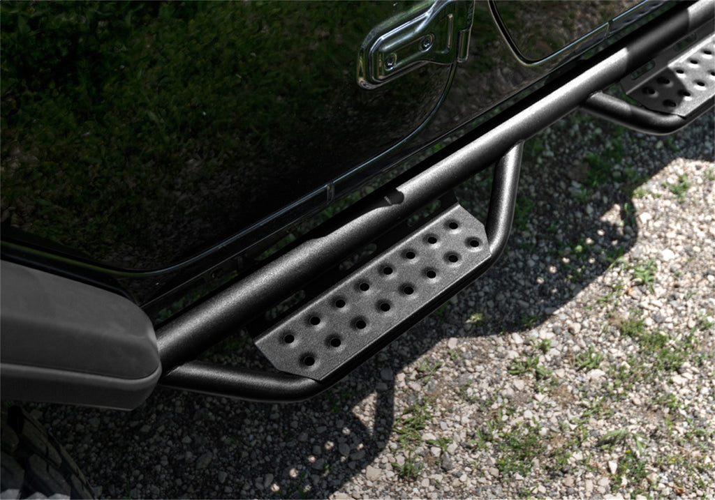 N-Fab 507416412 Nerf Step RS-Full Len (2 Stps)-07-18 Wrangler JK 4Dr-TX Blk for Select Jeep Wrangler, Jeep Wrangler JK