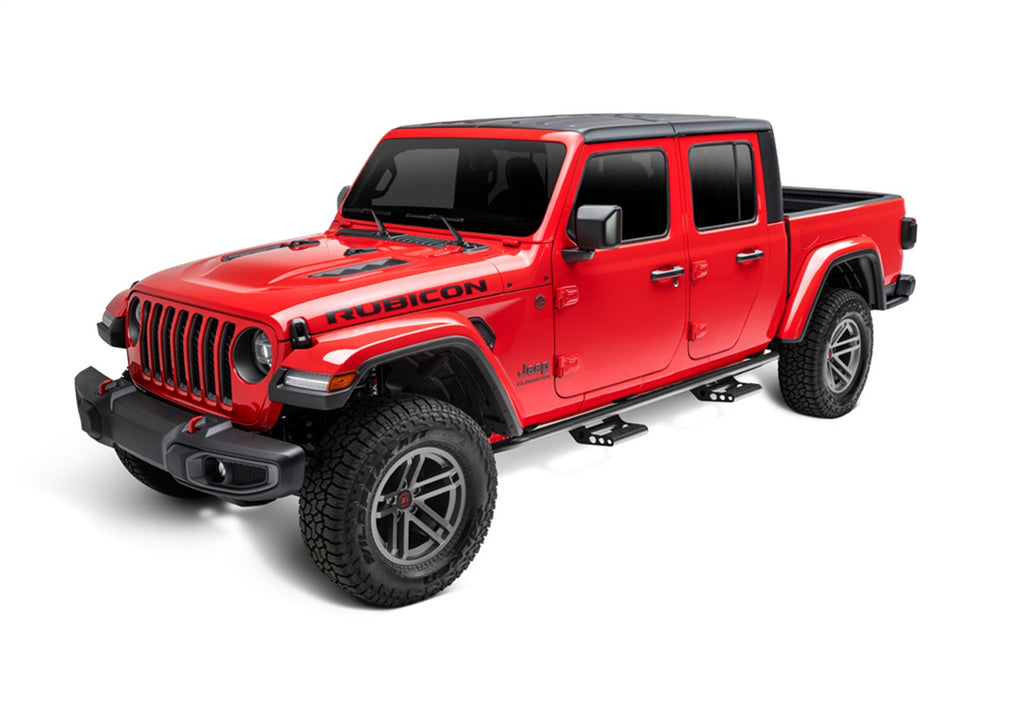 N-Fab J194TRKRS4 RKR Step Sys-Full Len (2 Stp Mnts/2 Stp)-20-24 Gladiator JT 4Dr-TX Blk for Select Jeep Gladiator