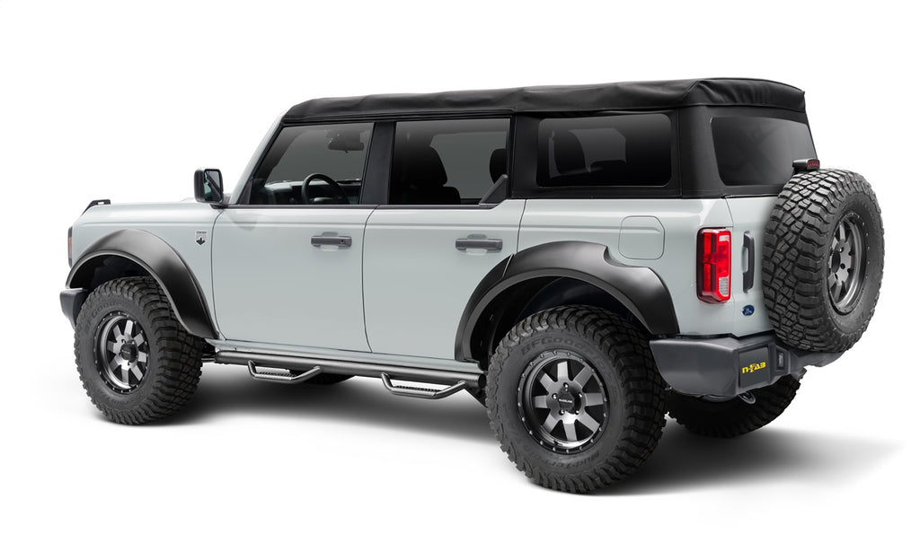 N-Fab F2172B-TX Nerf Step-Cab Len (2 Stps)-21-24 Ford Bronco 4 Dr-TX Blk for Select Ford Bronco