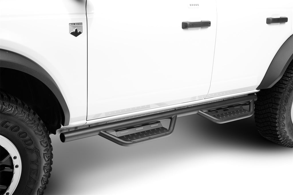N-Fab 321417212 Nerf Step RS-Full Len (2 Stp)-21-24 Bronco 4Dr-TX Blk for Select Ford Bronco