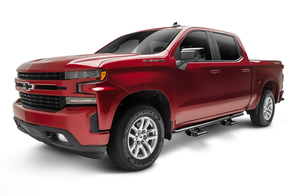N-Fab C194RKRCCS4 RKR Step Sys-CabLen(2StpMnt/2Stp)-19(NewBody)-24Silv/Sierra1500/20-24HDCrw-TXBlk for Select Chevrolet Silverado 1500, Chevrolet Silverado LTD, Chevrolet Silverado HD, Chevrolet Silverado HD, GMC Sierra 1500, GMC Sierra Limited, GMC