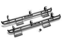Load image into Gallery viewer, N-Fab C194RKRCCS4 RKR Step Sys-CabLen(2StpMnt/2Stp)-19(NewBody)-24Silv/Sierra1500/20-24HDCrw-TXBlk for Select Chevrolet Silverado 1500, Chevrolet Silverado LTD, Chevrolet Silverado HD, Chevrolet Silverado HD, GMC Sierra 1500, GMC Sierra Limited, GMC