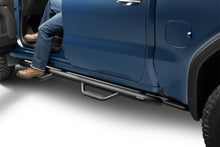 Load image into Gallery viewer, N-Fab C1980CC-TX Nerf Step-Cab Len (2 Stps)-19(NewBody)-24 Silv/Sierra1500/20-24HD Crew-TXBlk for Select Chevrolet Silverado 1500, Chevrolet Silverado LTD, Chevrolet Silverado HD, Chevrolet Silverado HD, GMC Sierra 1500, GMC Sierra Limited, GMC Sierra