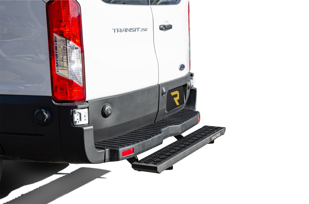 N-Fab GFF19VR-TX Growler-Rear Door Step-19-24 Transit Van-TX Blk for Select Ford Transit-150, Ford Transit-250, Ford Transit-350, Ford Transit-350 HD