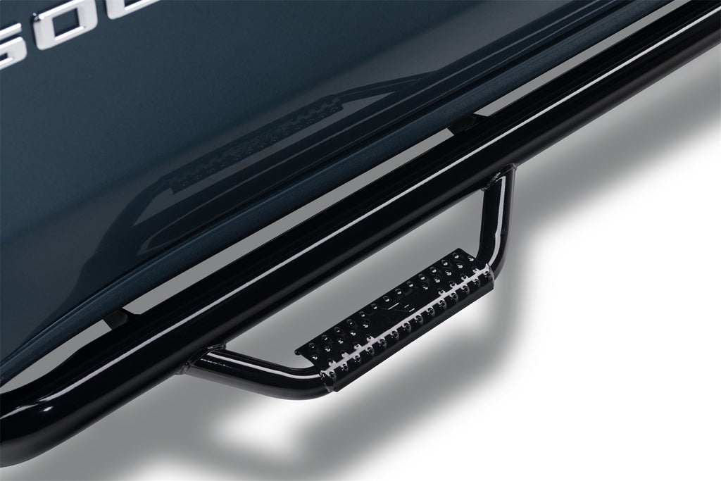 N-Fab C99100QC-6 Nerf Step-W2W w/Bed Acs (3 Stps)-99-06(07Clc)Silv/Sierra6ft.6in.Ext SRW-GlossBlk for Select Chevrolet K2500