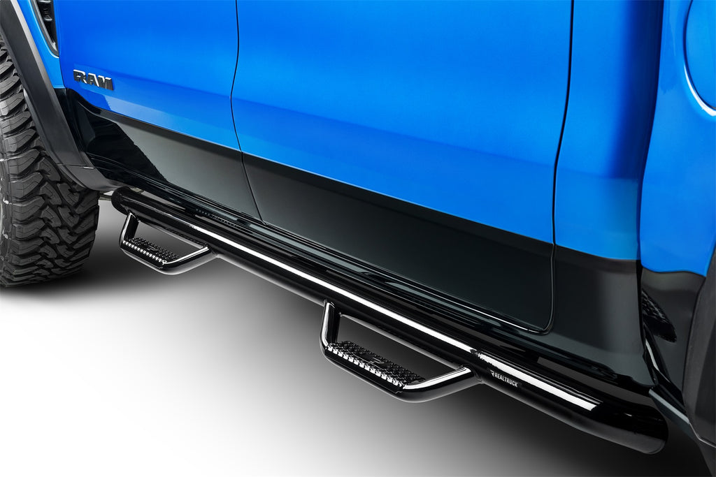 N-Fab D1980CC Nerf Step-Cab Len (2 Stps)-19-24 (New Body Style) Ram 1500 Crew-Gloss Blk for Select Ram