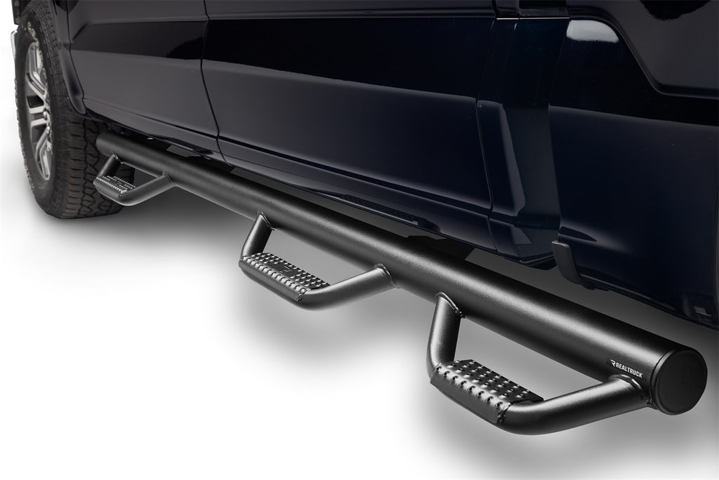 N-Fab F1596CC-6-TX Nerf Step-W2W w/Bed Acs (3 Stps)-15-24 F150 5ft.7in. SuperCrew-TX Blk for Select Ford F-150, Ford F-150 Lightning