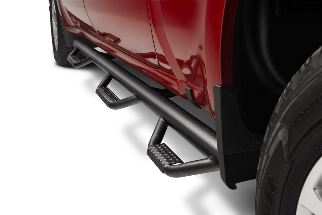 N-Fab C1996CC-6-TX Nerf Step-W2W w/Bed Acs (3 Stps)-19 (New Body)-24 Silv/Sierra 5ft.9in.Crew-TXBlk for Select Chevrolet Silverado 1500, Chevrolet Silverado LTD, GMC Sierra 1500, GMC Sierra Limited