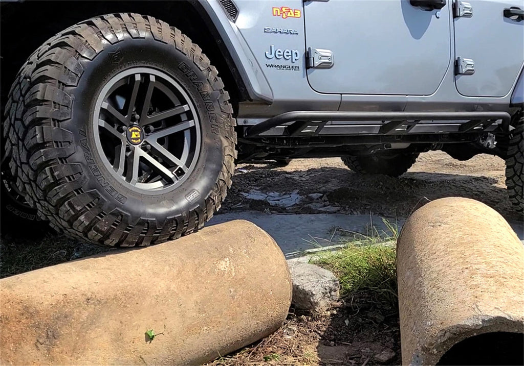 N-Fab TSJ184-TX TrailSlider-Cab Len (2 Steps)-18-24 Wrangler JL 4Dr-TX Blk for Select Jeep Wrangler, Jeep Wrangler JK