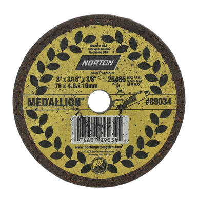 Norton 89034 3 x 3/16 x 3/8" Medallion Cut-Off Wheel SGZ 46 T T01/41