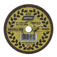 Load image into Gallery viewer, Norton 89034 3 x 3/16 x 3/8" Medallion Cut-Off Wheel SGZ 46 T T01/41
