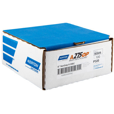Norton 90509 6 x 11/16" Multi-Air Cyclonic Paper H&L Vacuum Disc, 320 Grit A275OP