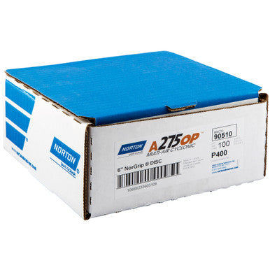 Norton 90510 6 x 11/16" Multi-Air Cyclonic Paper H&L Vacuum Disc, 400 Grit A275OP