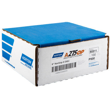 Norton 90511 6 x 11/16" Multi-Air Cyclonic Paper H&L Vacuum Disc, 500 Grit A275OP