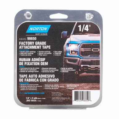 Norton 98650 1/4" x 5 Yd. x .045" Factory Grade Attachment Tape